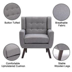 Modern Linen Button Tufted Arm Chair