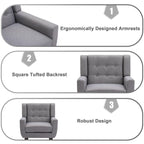 Modern Linen Button Tufted Arm Chair