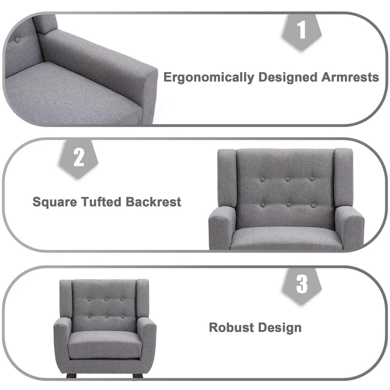 Modern Linen Button Tufted Arm Chair