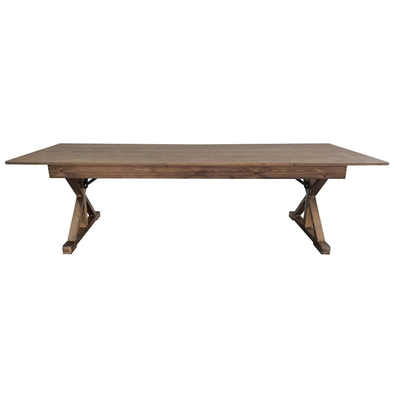 9' x 40 Rectangular Antique Rustic Solid Pine Folding Dining Table
