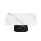 63 Modern Dining Table with Slate Stone Top and Metal Legs, Marble Dining Table