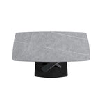 63 Modern Dining Table with Slate Stone Top and Metal Legs, Marble Dining Table