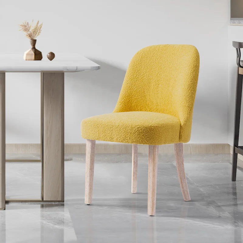 Boucle Polyester Upholstered Side Chair - Water/ Stain Resistant