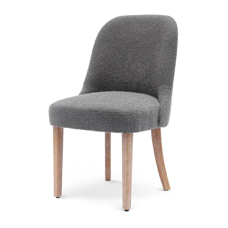 Boucle Polyester Upholstered Side Chair - Water/ Stain Resistant