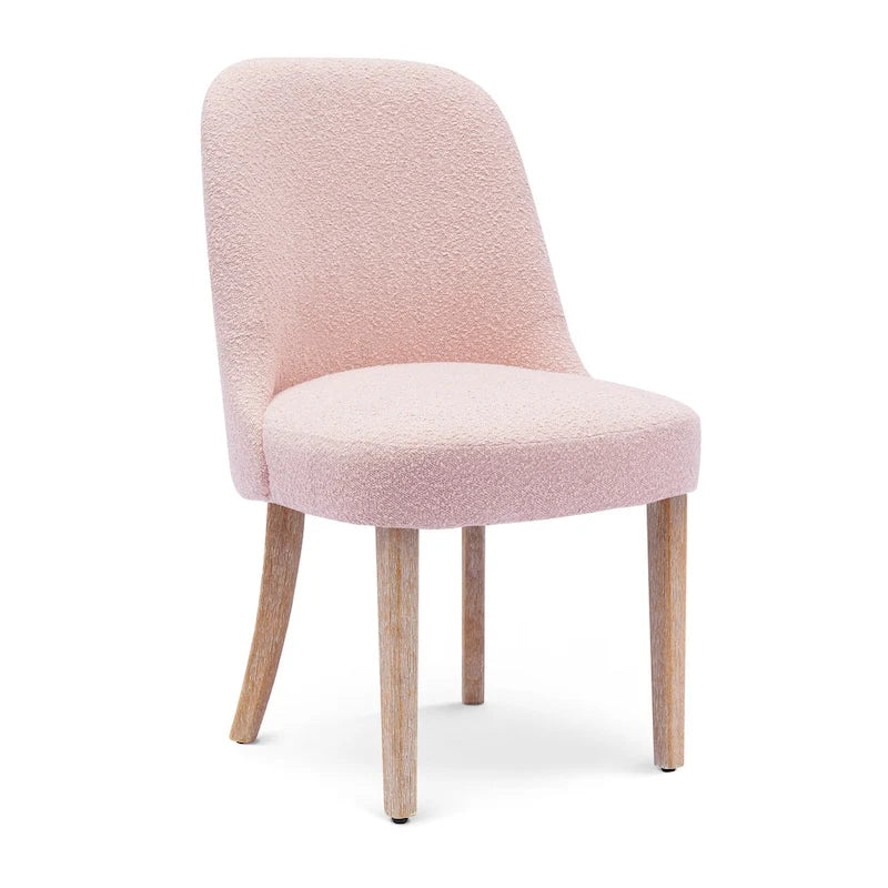 Boucle Polyester Upholstered Side Chair - Water/ Stain Resistant