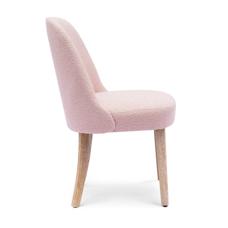 Boucle Polyester Upholstered Side Chair - Water/ Stain Resistant