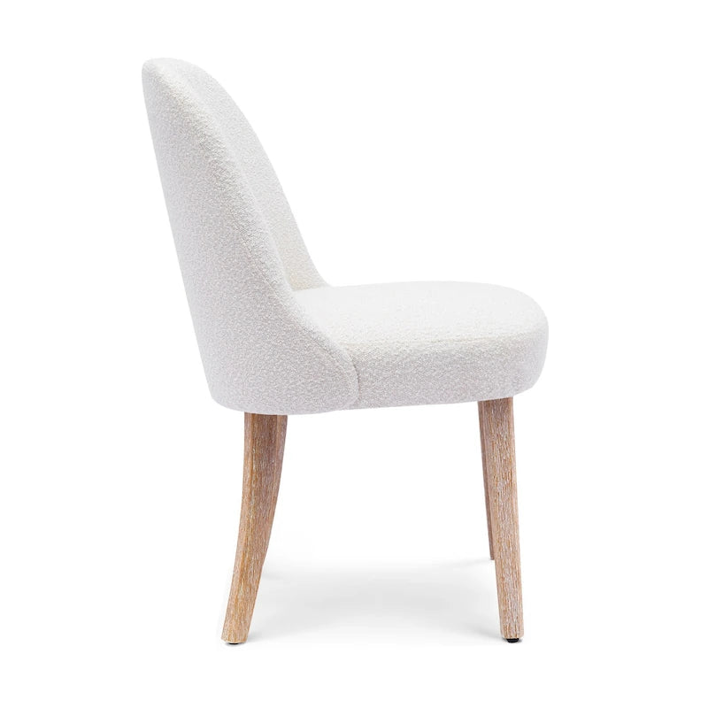 Boucle Polyester Upholstered Side Chair - Water/ Stain Resistant