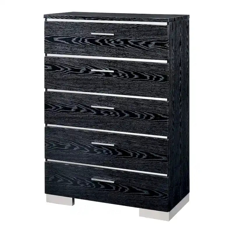 Furniture of America Champs Contemporary Solid Wood 2-Piece Storage Panel Bed and Tall Dresser Set