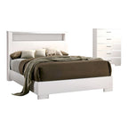 Furniture of America Champs Contemporary Solid Wood 2-Piece Storage Panel Bed and Tall Dresser Set