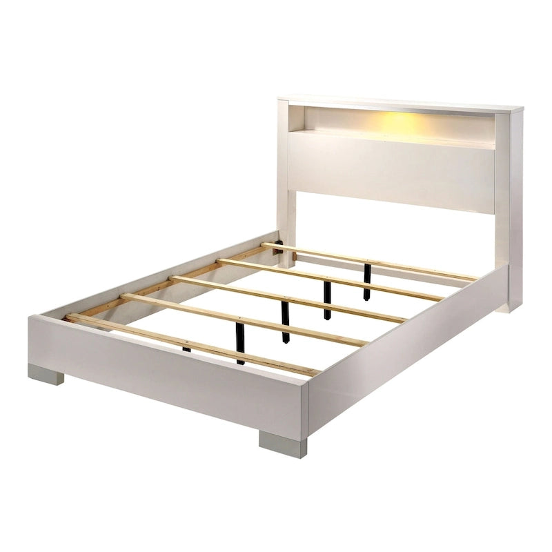 Furniture of America Champs Contemporary Solid Wood 2-Piece Storage Panel Bed and Tall Dresser Set