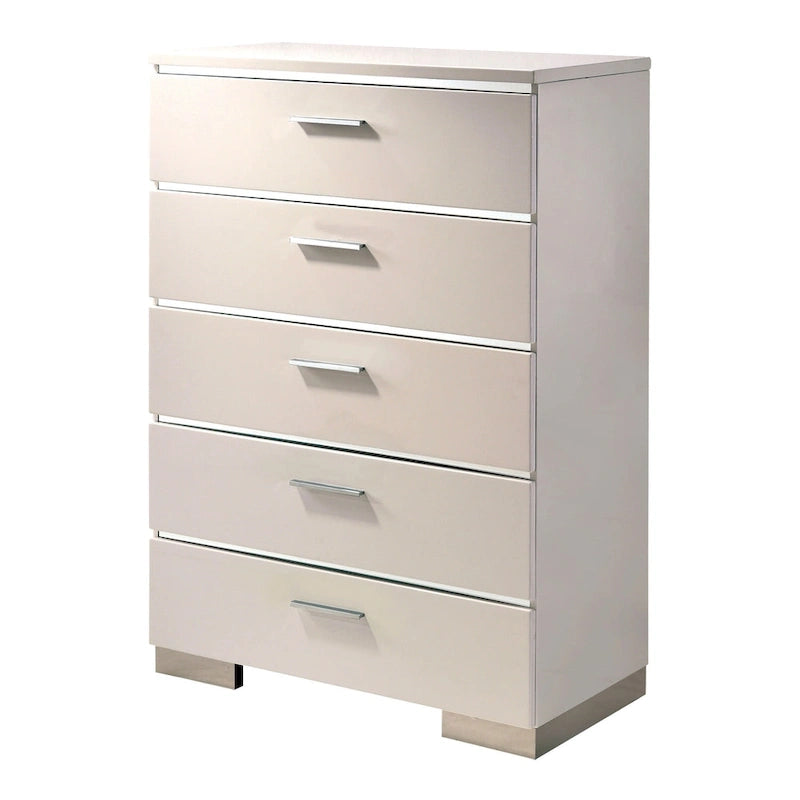 Furniture of America Champs Contemporary Solid Wood 2-Piece Storage Panel Bed and Tall Dresser Set