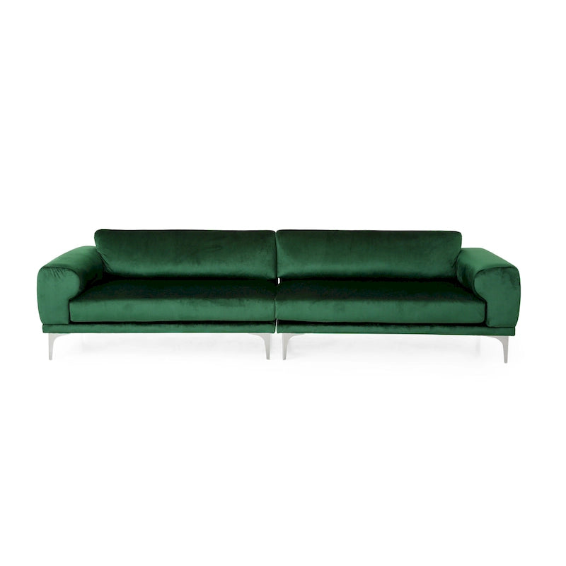 Croydon Modern Glam 4-seater Velvet Sofa by Christopher Knight Home