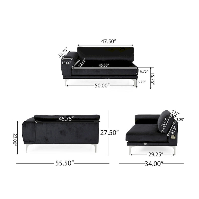 Croydon Modern Glam 4-seater Velvet Sofa by Christopher Knight Home