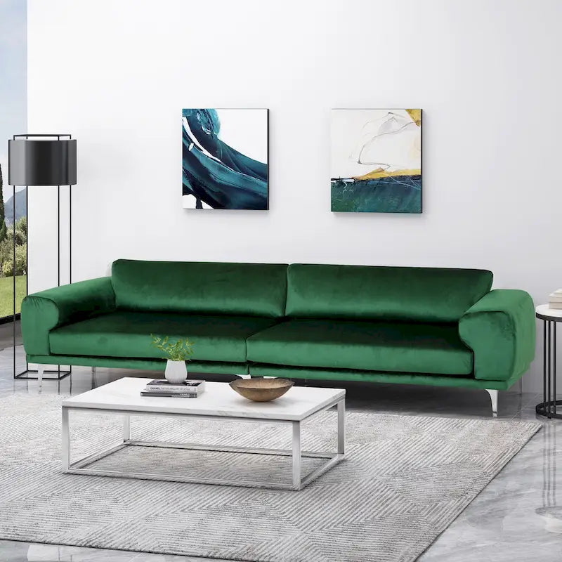 Croydon Modern Glam 4-seater Velvet Sofa by Christopher Knight Home