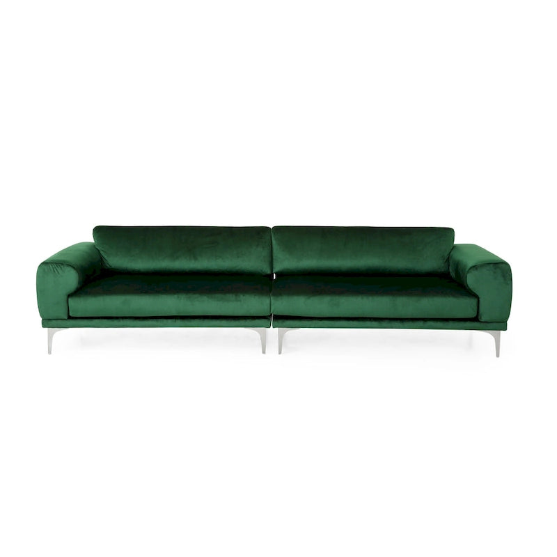 Croydon Modern Glam 4-seater Velvet Sofa by Christopher Knight Home