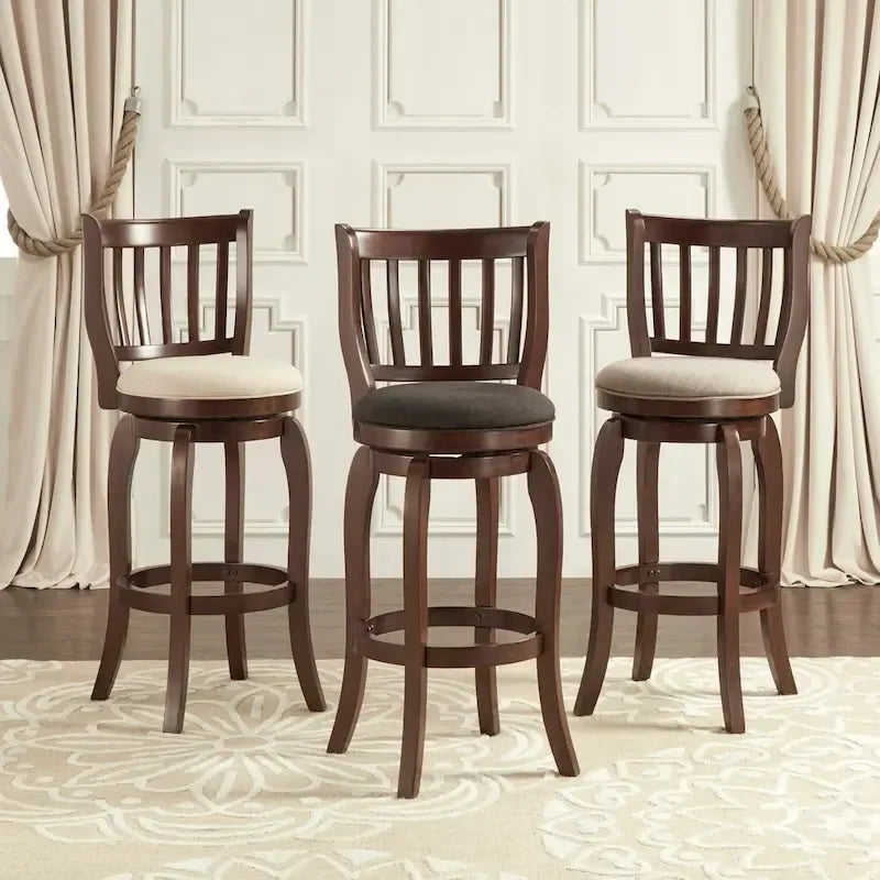 Ali Modern Linen 29-inch High Back Bar Stool Swivel by iNSPIRE Q Classic