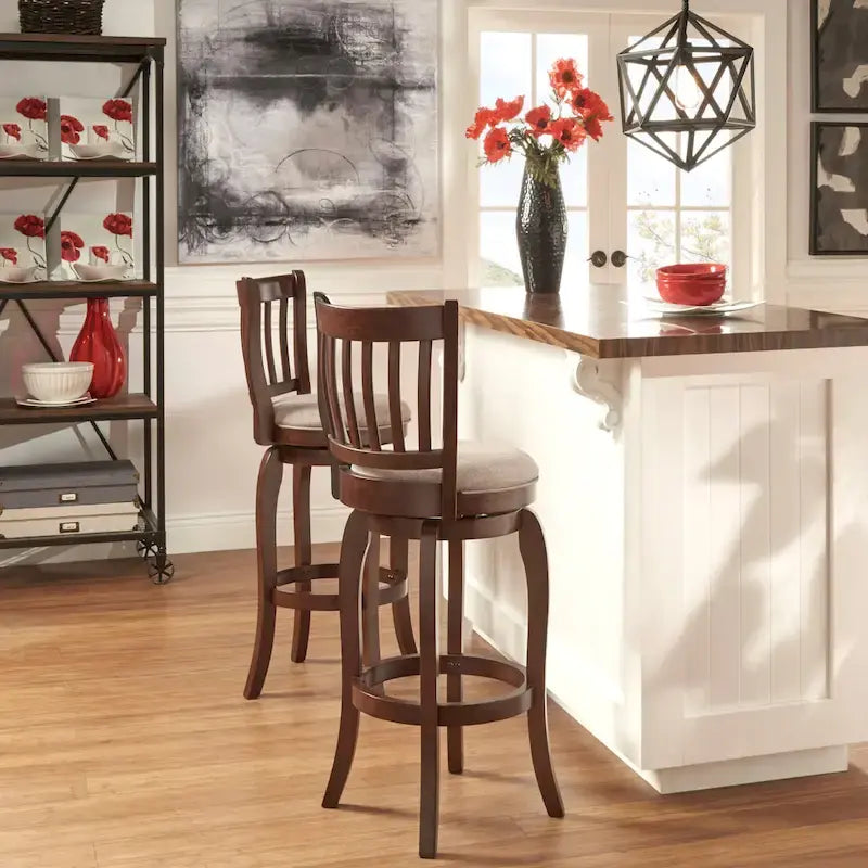 Ali Modern Linen 29-inch High Back Bar Stool Swivel by iNSPIRE Q Classic