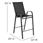 4 Pack Outdoor Barstools with Flex Comfort Material - Patio Stool