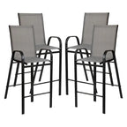 4 Pack Outdoor Barstools with Flex Comfort Material - Patio Stool
