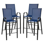 4 Pack Outdoor Barstools with Flex Comfort Material - Patio Stool