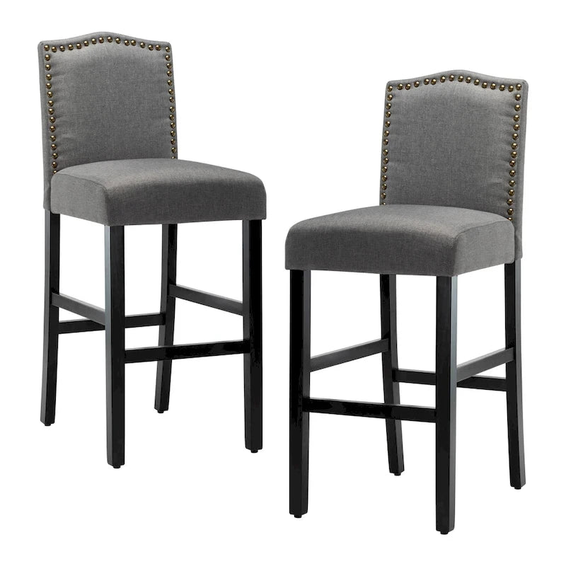 28 Inches Barstools Upholstered Bar Stools Pub Chairs Set of 2