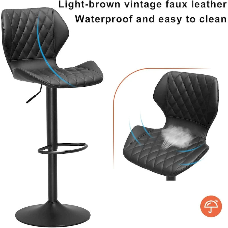 Bar Stools Set of 2 Counter Height Bar Stools Upholstered Swivel