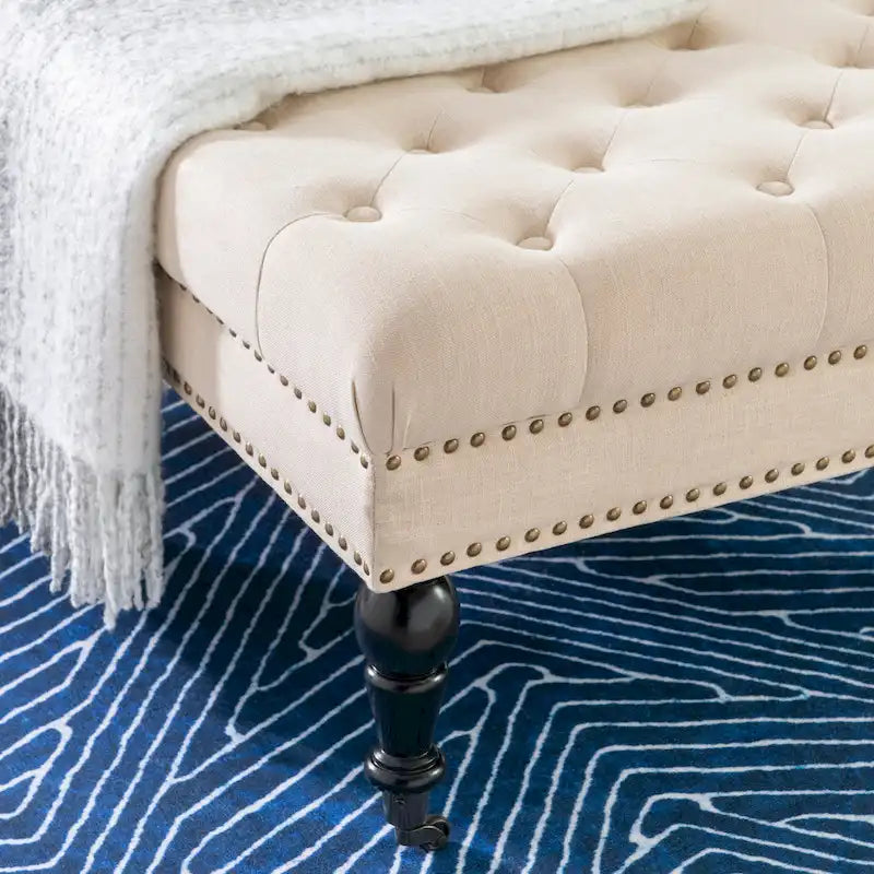 Abigal Natural Square Tufted Ottoman