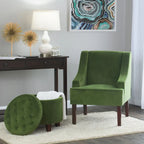 Porch & Den Lyric Velvet Swoop Arm Accent Chair