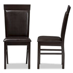 Contemporary Dark Brown Faux Leather Dining Chair Set by Baxton Studio