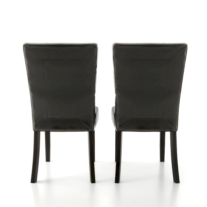 Lerc Contemporary Espresso Faux Leather Tufted Side Chair by Furniture of America (Set of 2)