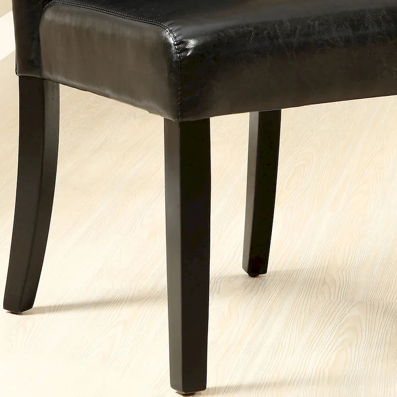 Lerc Contemporary Espresso Faux Leather Tufted Side Chair by Furniture of America (Set of 2)