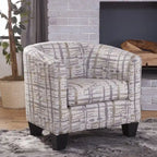 Grafton Home Enzo Upholstered Accent Barrel Chair Gold anf Grey Splatter