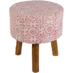 Shantanu Pink Boho Wooden Stool