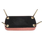 Adeco Velvet Bench Footrest, Bed End Stool Metal Legs, Dressing Chair