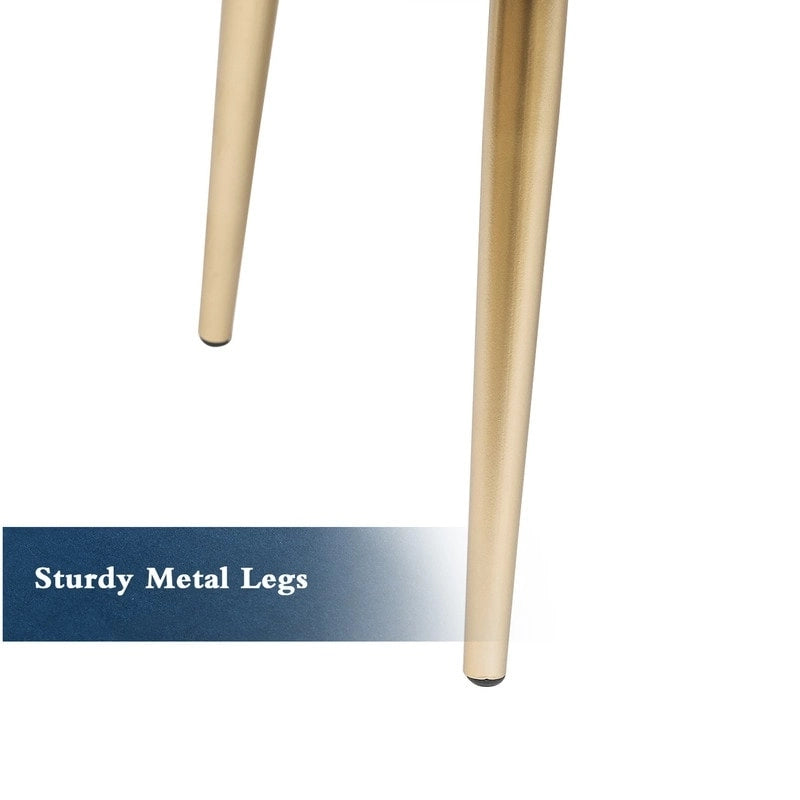 Adeco Velvet Bench Footrest, Bed End Stool Metal Legs, Dressing Chair