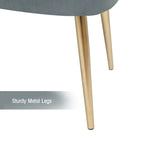 Adeco Velvet Bench Footrest, Bed End Stool Metal Legs, Dressing Chair