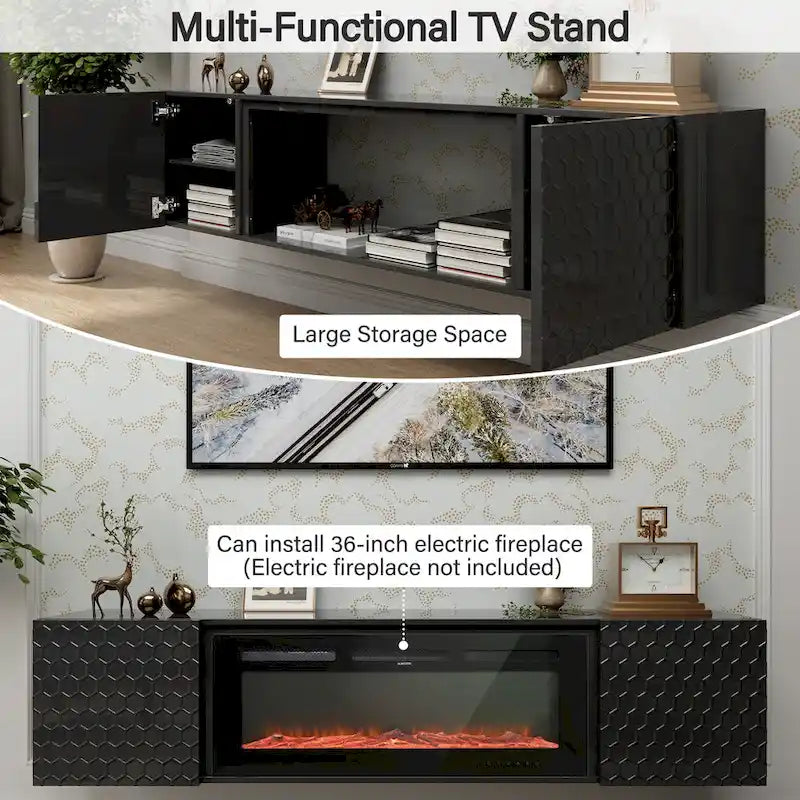 67 Wall Mount Floating TV Stand up to 80 in