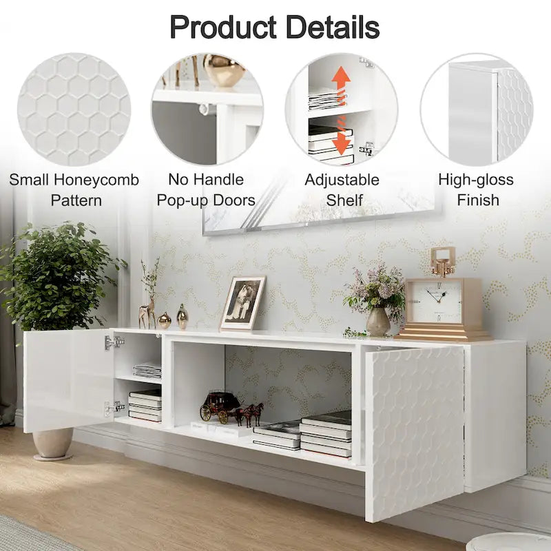 67 Wall Mount Floating TV Stand up to 80 in