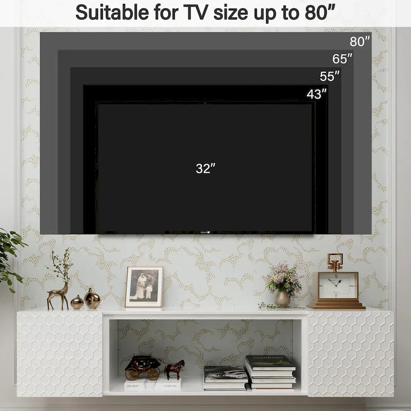 67 Wall Mount Floating TV Stand up to 80 in