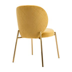 Velvet Dining Chairs Small Cute Accent Chairs with Golden Metal Legs Set of 2