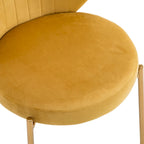 Velvet Dining Chairs Small Cute Accent Chairs with Golden Metal Legs Set of 2