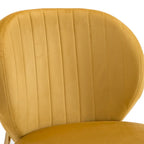 Velvet Dining Chairs Small Cute Accent Chairs with Golden Metal Legs Set of 2