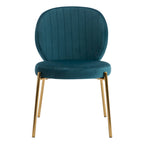 Velvet Dining Chairs Small Cute Accent Chairs with Golden Metal Legs Set of 2