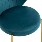 Velvet Dining Chairs Small Cute Accent Chairs with Golden Metal Legs Set of 2