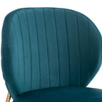 Velvet Dining Chairs Small Cute Accent Chairs with Golden Metal Legs Set of 2