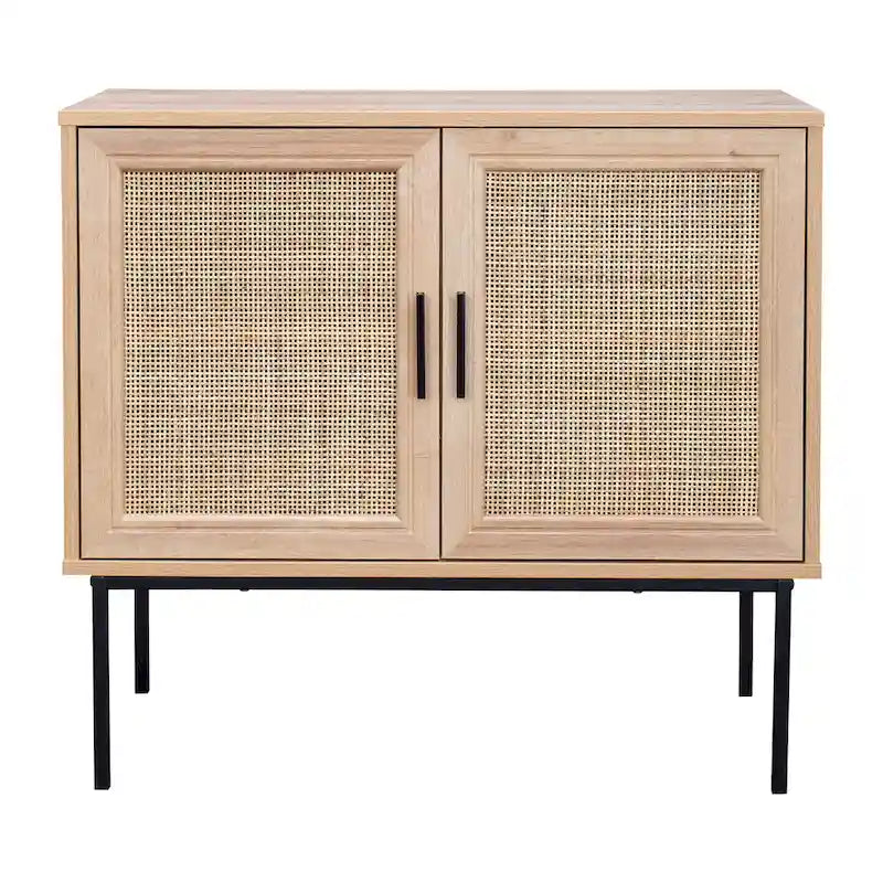 2-Door Rattan Sideboard Storage Cabinet