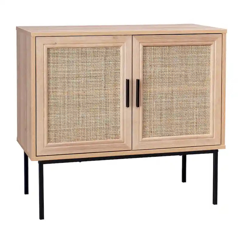 2-Door Rattan Sideboard Storage Cabinet