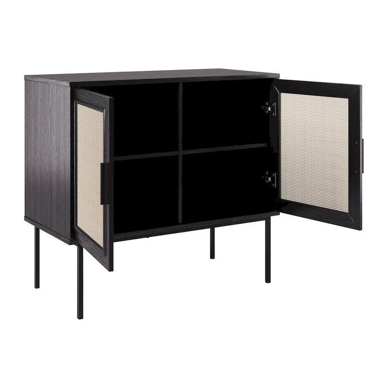 2-Door Rattan Sideboard Storage Cabinet
