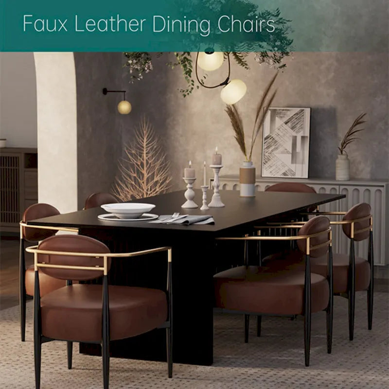 Boucle Dining Chair Living Room Chair with Thickened Plush Seat Cushion and Sleek Metal Frame