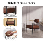 Boucle Dining Chair Living Room Chair with Thickened Plush Seat Cushion and Sleek Metal Frame